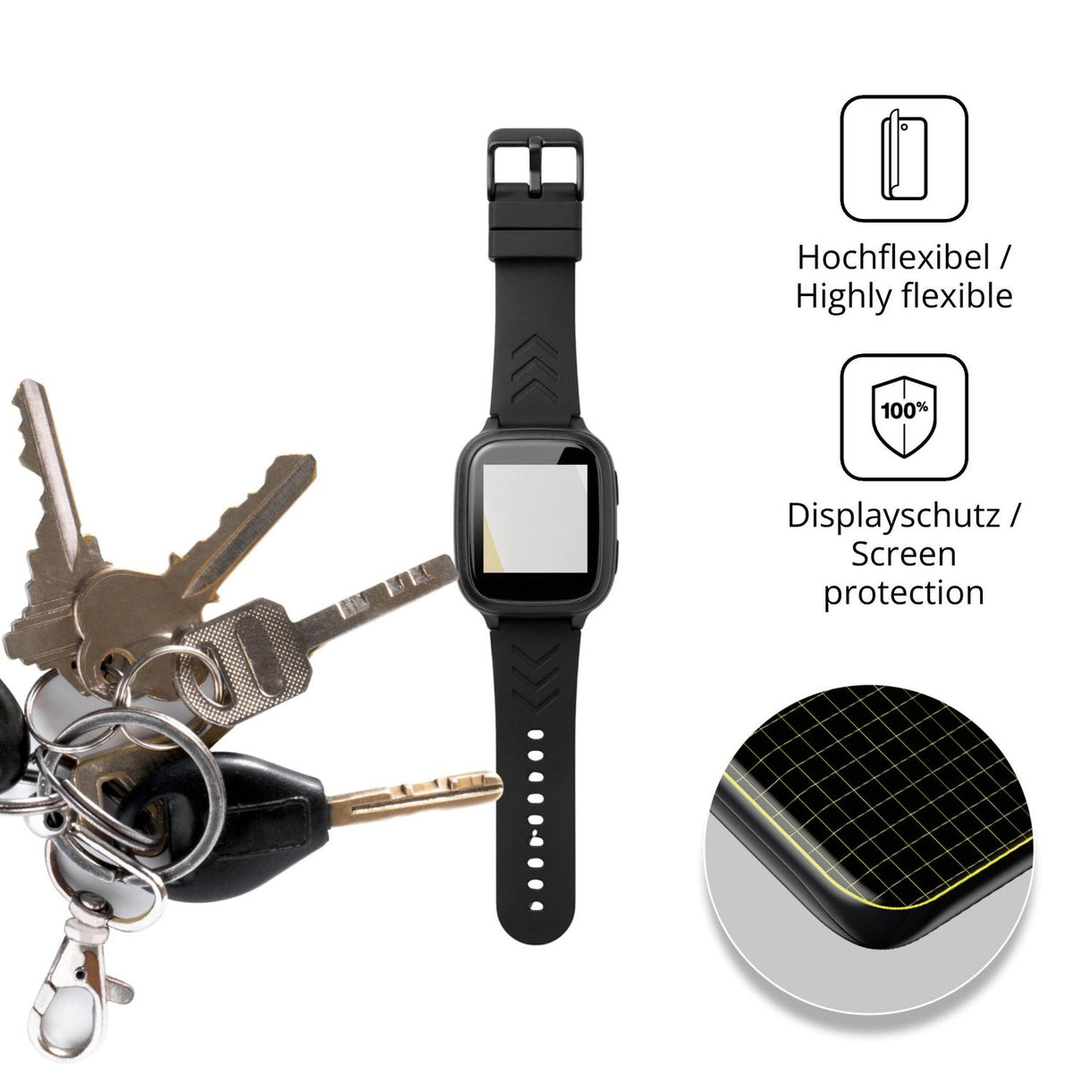 dipos Displayschutz für Zonaro BW-BLK-001, transparente Oberfläche, geringe Dicke und perfekte Passform