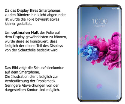 dipos Displayschutz für ZTE Axon 11 5G, transparente Oberfläche, perfekte Passform auch für die Rundungen
