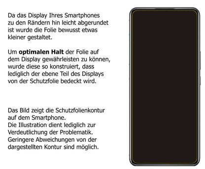 dipos Displayschutz für ZTE Axon 30, transparente Oberfläche, perfekte Passform auch für die Rundungen