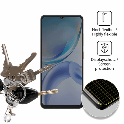 dipos Displayschutz für ZTE Blade A36, mit Blickschutzfilter und perfekter Passform auch für die Rundungen