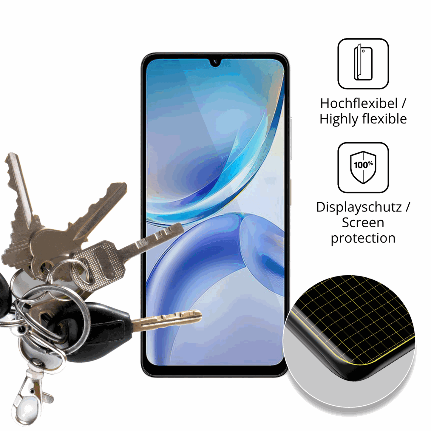 dipos Displayschutz für ZTE Blade A36, transparente Oberfläche, geringe Dicke und perfekte Passform