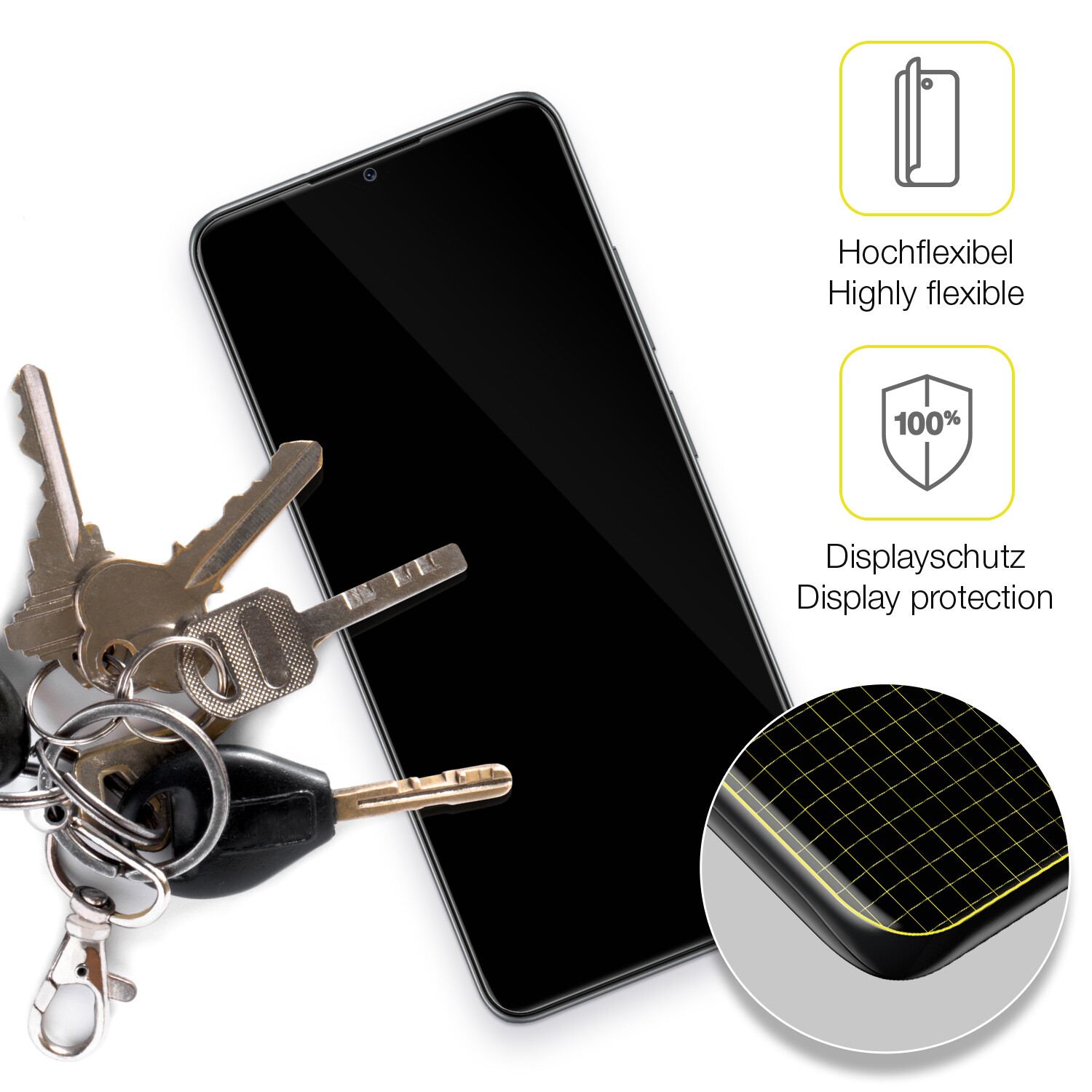 dipos Displayschutz für ZTE Blade A73, transparente Oberfläche, geringe Dicke und perfekte Passform