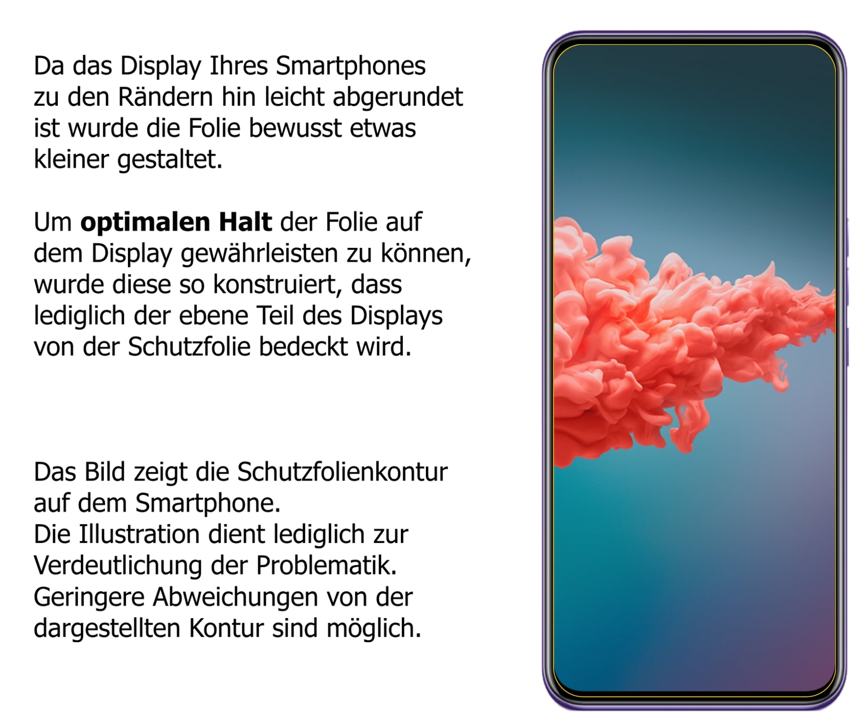 dipos Displayschutz für ZTE A20 5G, transparente Oberfläche, perfekte Passform auch für die Rundungen