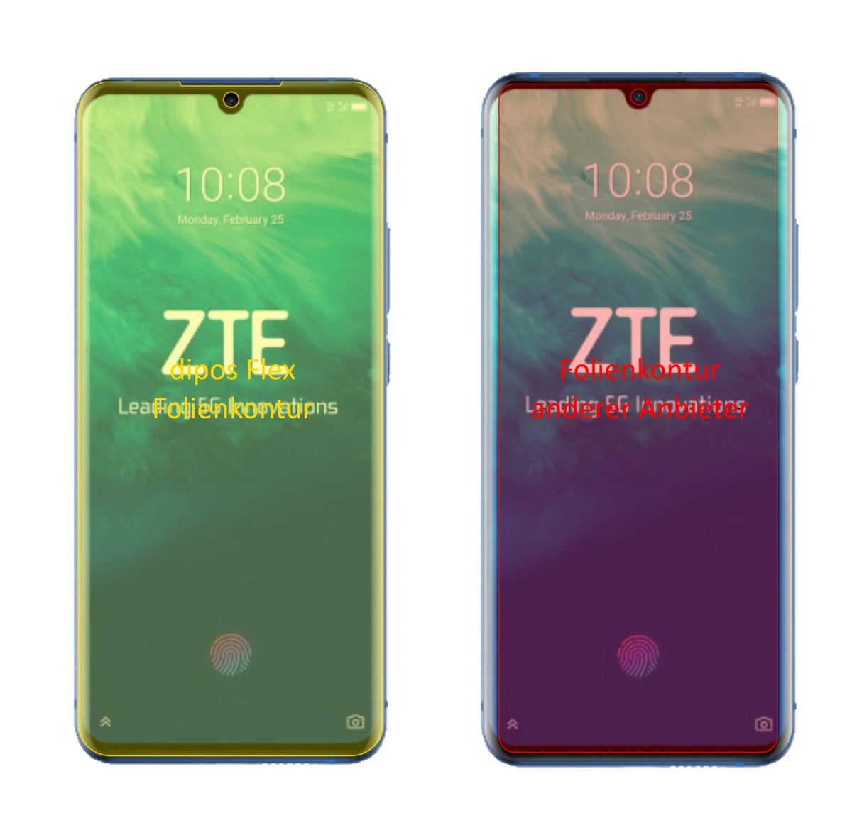 2x Screen Protector for ZTE Axon 10s Pro Protective Film covers 100% dipos Flex