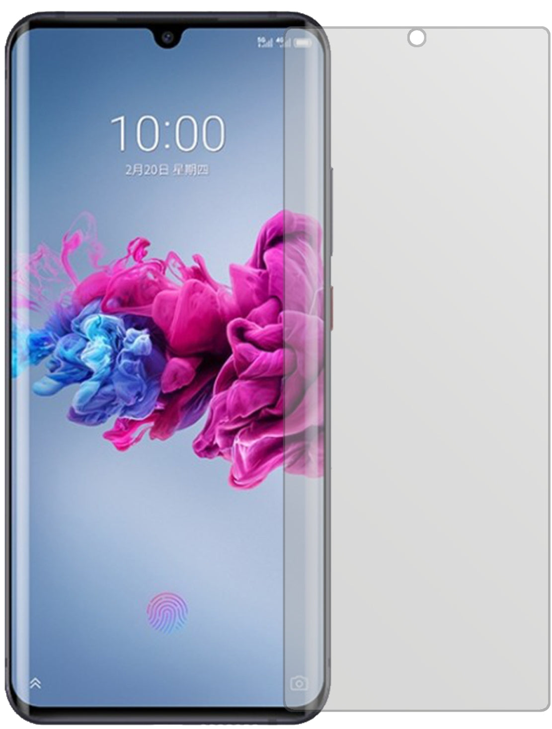 ZTEAxon 11 mit aufgebrachter dipos Displayschutzfolie, die lästige Fingerabdrücke minimiert