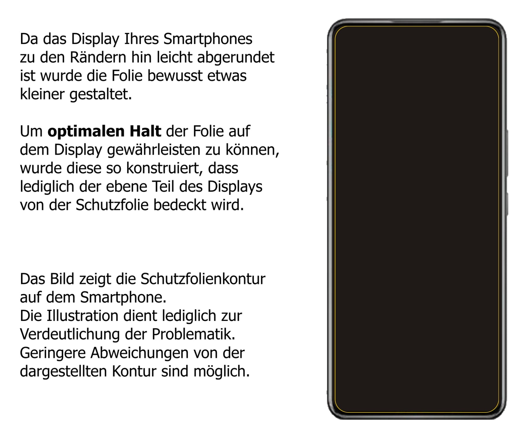 Schutzfolie mit optimaler Passform, zur Verwendung mit Hüllen geeignet