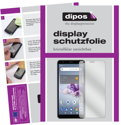 Klare Displayschutzfolie von dipos passend für ZTE Blade A3 Prime, präziser Zuschnitt und blasenfrei montiert