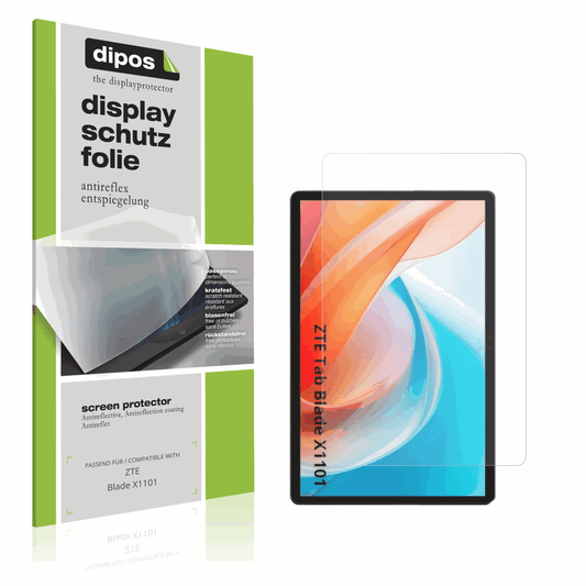 Matte Displayschutzfolie von dipos passend für ZTE Blade X1101, präziser Zuschnitt und blasenfrei montiert