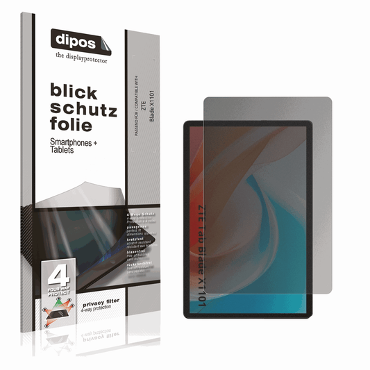 Blickschutzfolie von dipos passend für ZTE Blade X1101, präziser Zuschnitt und blasenfrei montiert