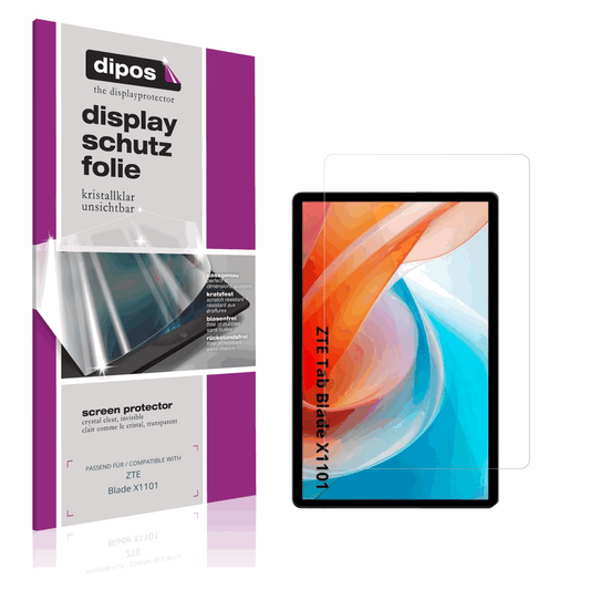 Klare Displayschutzfolie von dipos passend für ZTE Blade X1101, präziser Zuschnitt und blasenfrei montiert