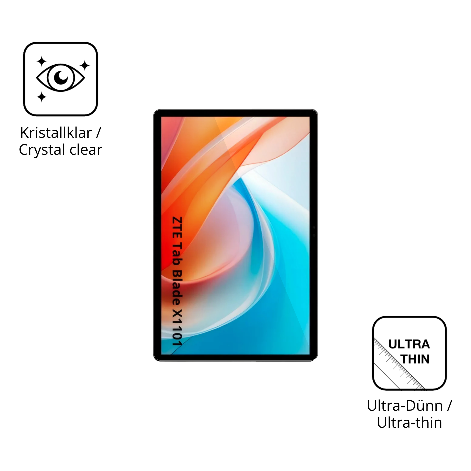 Dünne und klare Folie passend zugeschnitten für ZTE Blade X1101