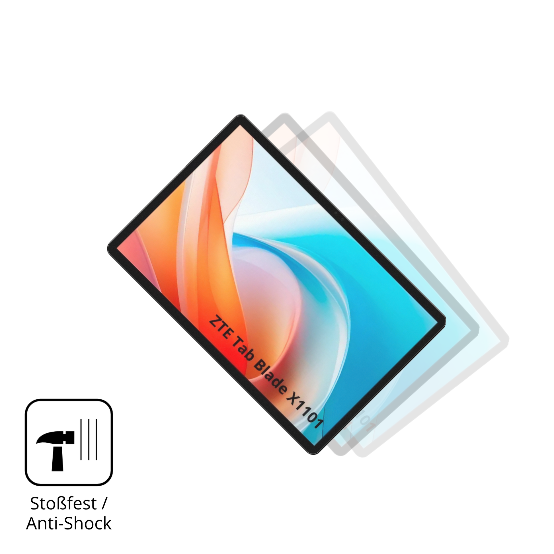Schutz gegen Kratzer auf dem ZTE Blade X1101 Glas durch Schlüssel, Stöße gegen die Tischkante oder Stürze