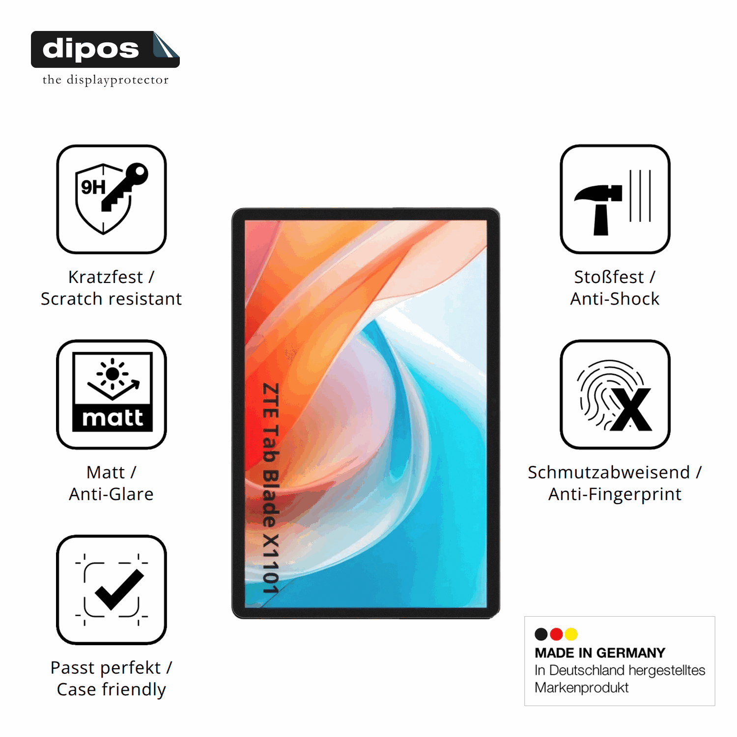 Displayschutz hergestellt in Deutschland, höchste Qualität made in Germany