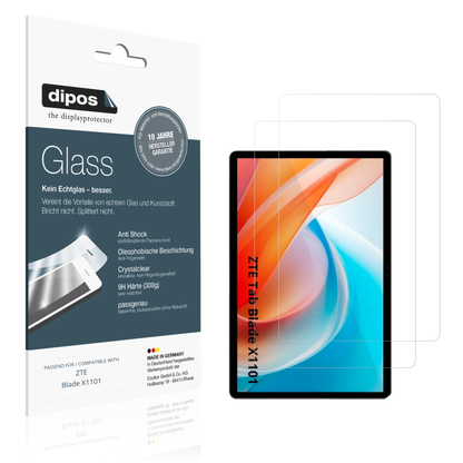 Klare Displayschutzfolie von dipos passend für ZTE Blade X1101, 9H kratzfest und blasenfrei montiert