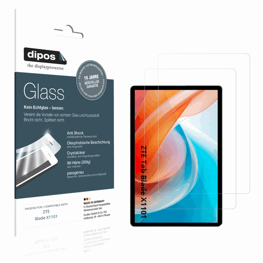 Klare Displayschutzfolie von dipos passend für ZTE Blade X1101, 9H kratzfest und blasenfrei montiert