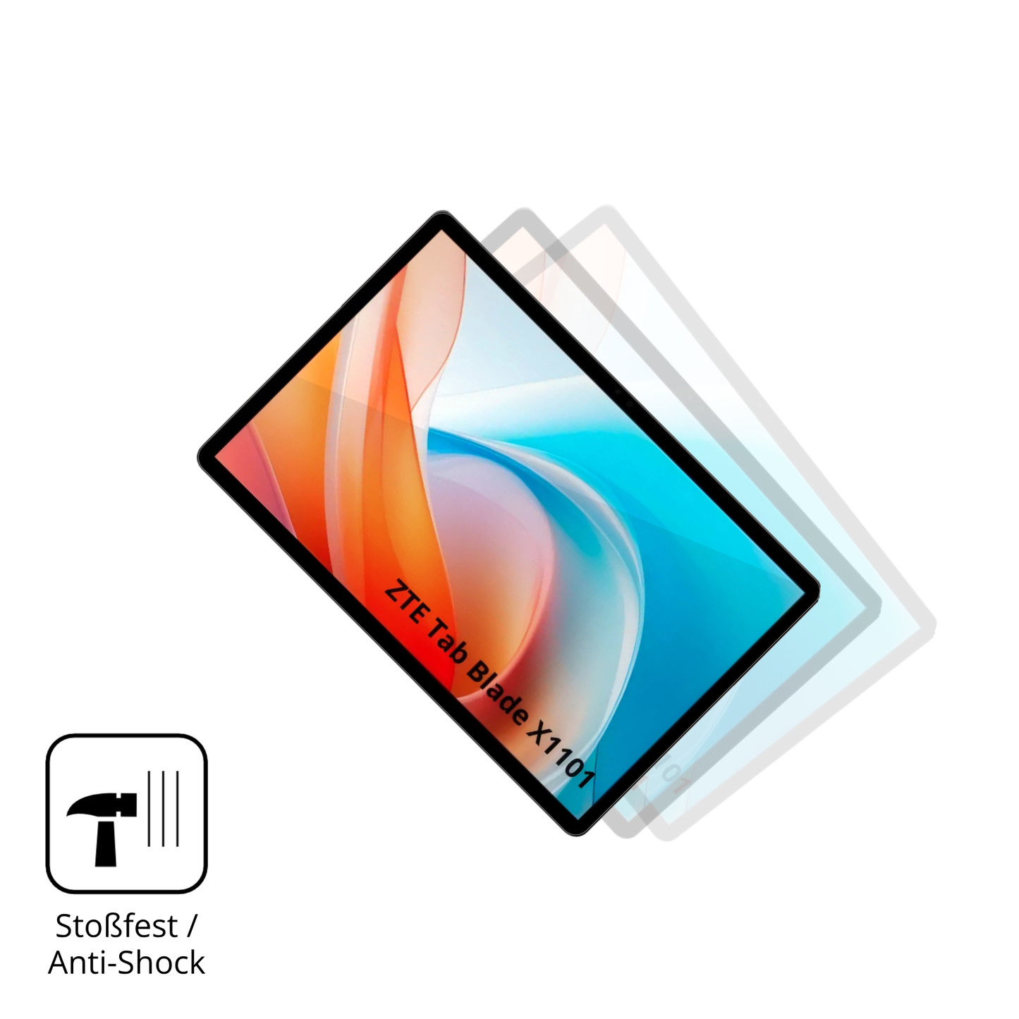Schutz gegen Kratzer auf dem ZTE Blade X1101 Glas durch Schlüssel, Stöße gegen die Tischkante oder Stürze