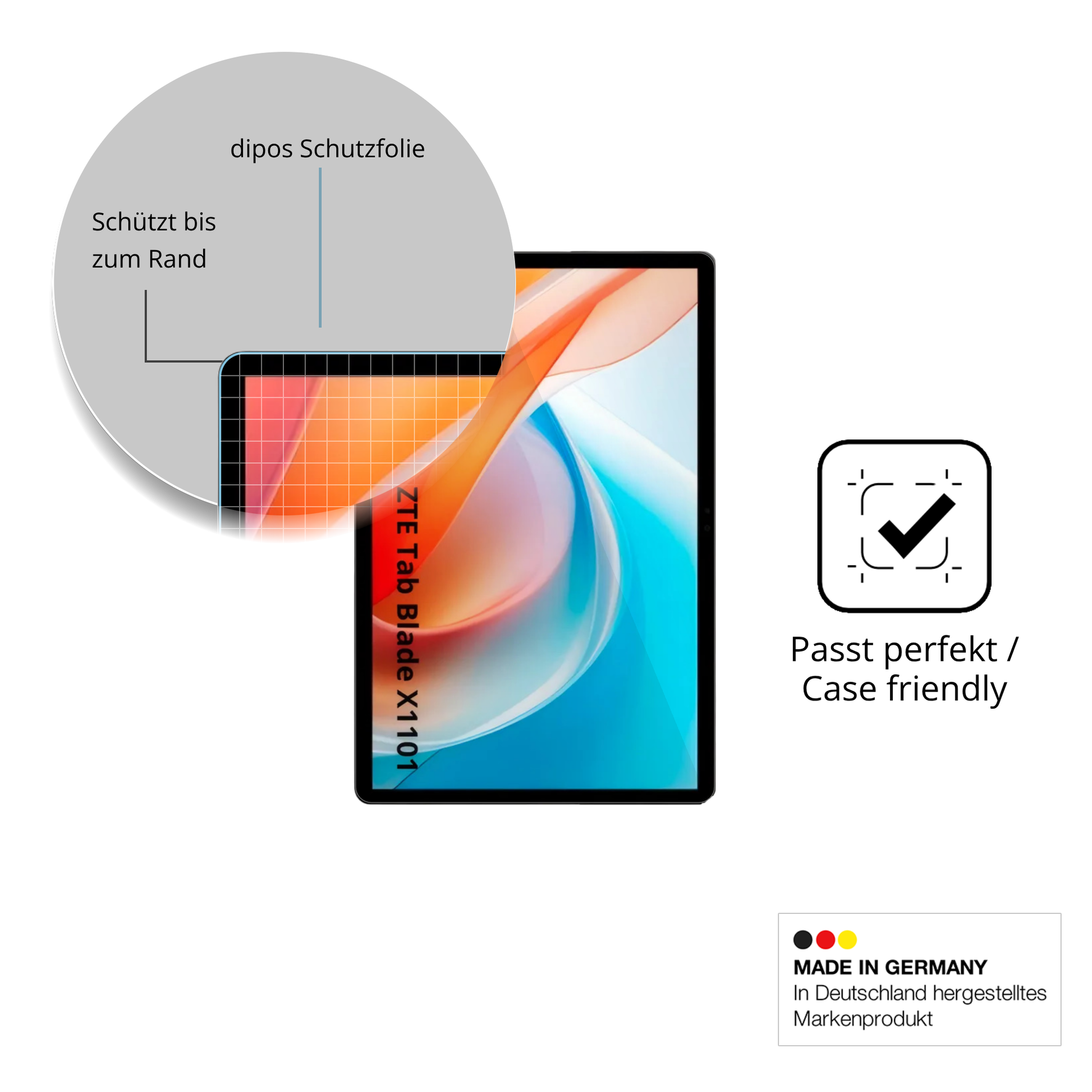 Besonders flexibler Displayschutz mit Anti-Shock-Schicht im Materialmix