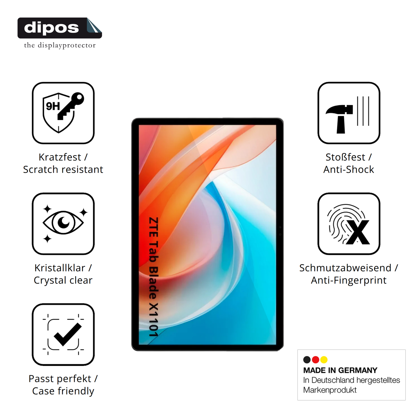Displayschutz hergestellt in Deutschland, höchste Qualität made in Germany