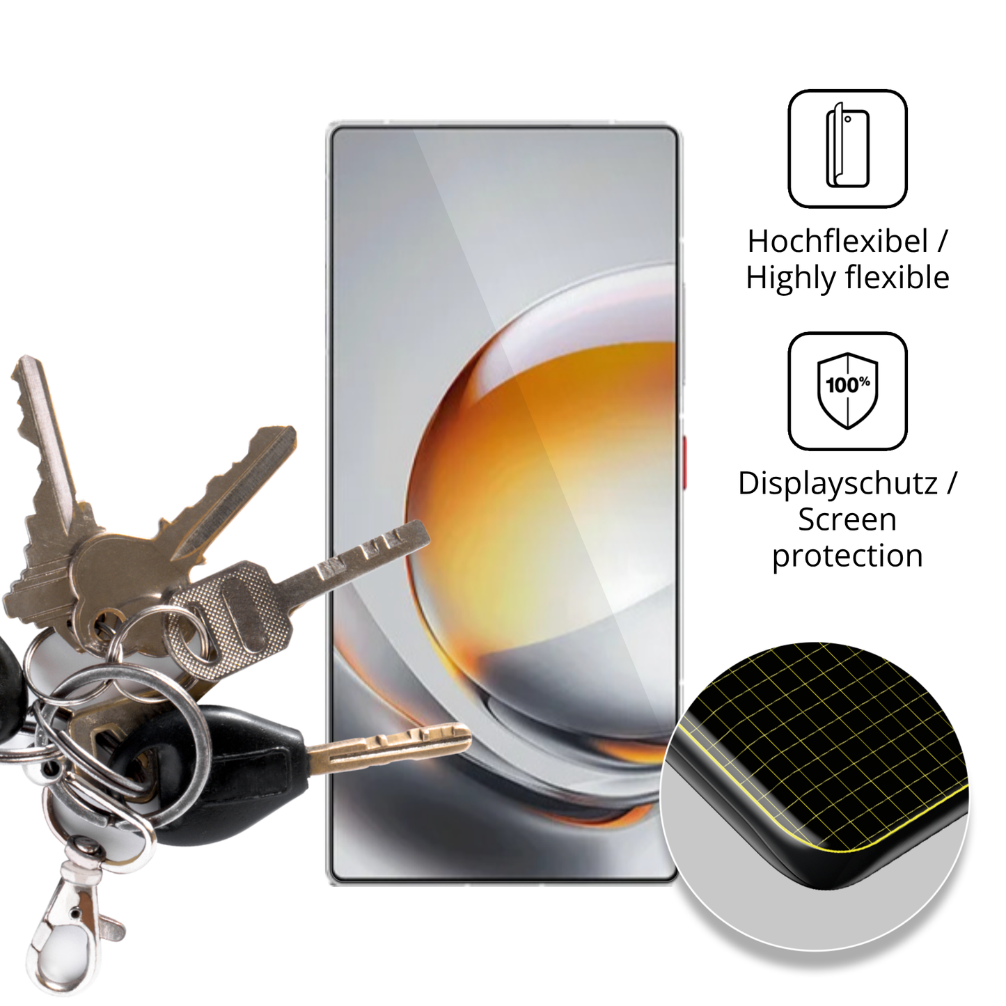 dipos Displayschutz für ztenubia z80 ultra, transparente Oberfläche, geringe Dicke und perfekte Passform