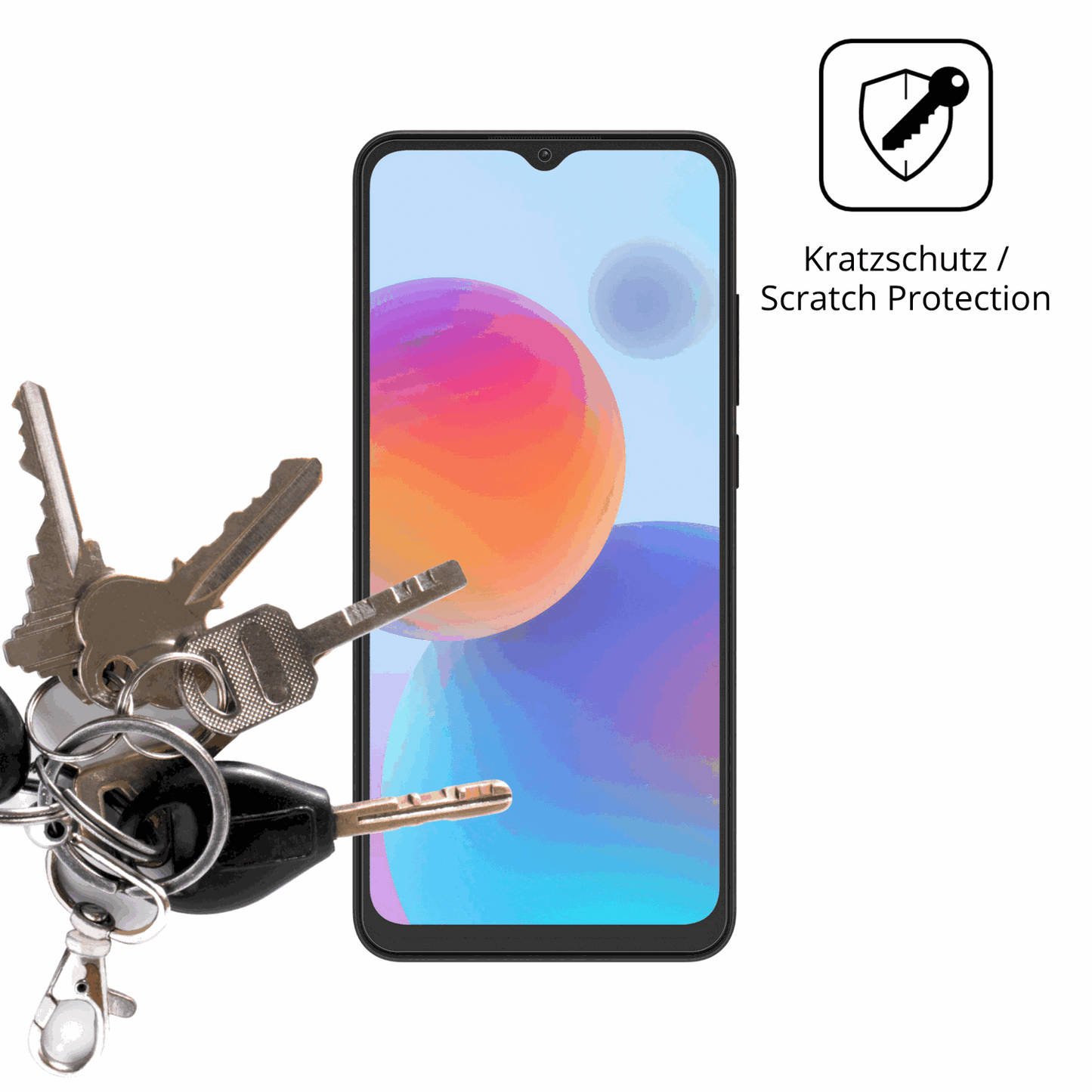 Schutz gegen Kratzer auf dem ZTE Optus X Pro 2 5G Glas durch Schlüssel oder Ähnliches