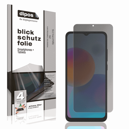 Blickschutzfolie von dipos passend für ZTE Optus X Pro 2 5G, präziser Zuschnitt und blasenfrei montiert