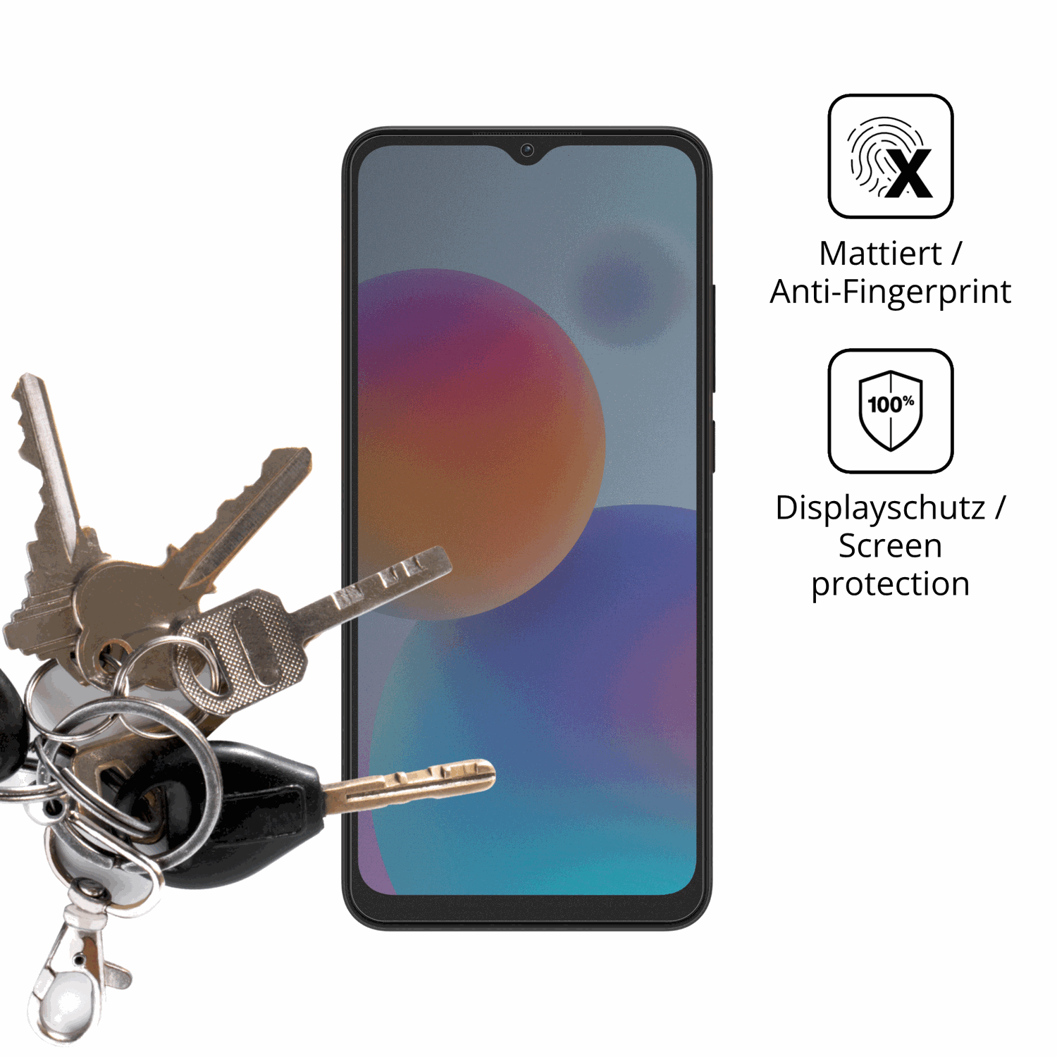 dipos Displayschutz für ZTE Optus X Pro 2 5G, mattierte Oberfläche, Blickschutzfilter und perfekter Passform