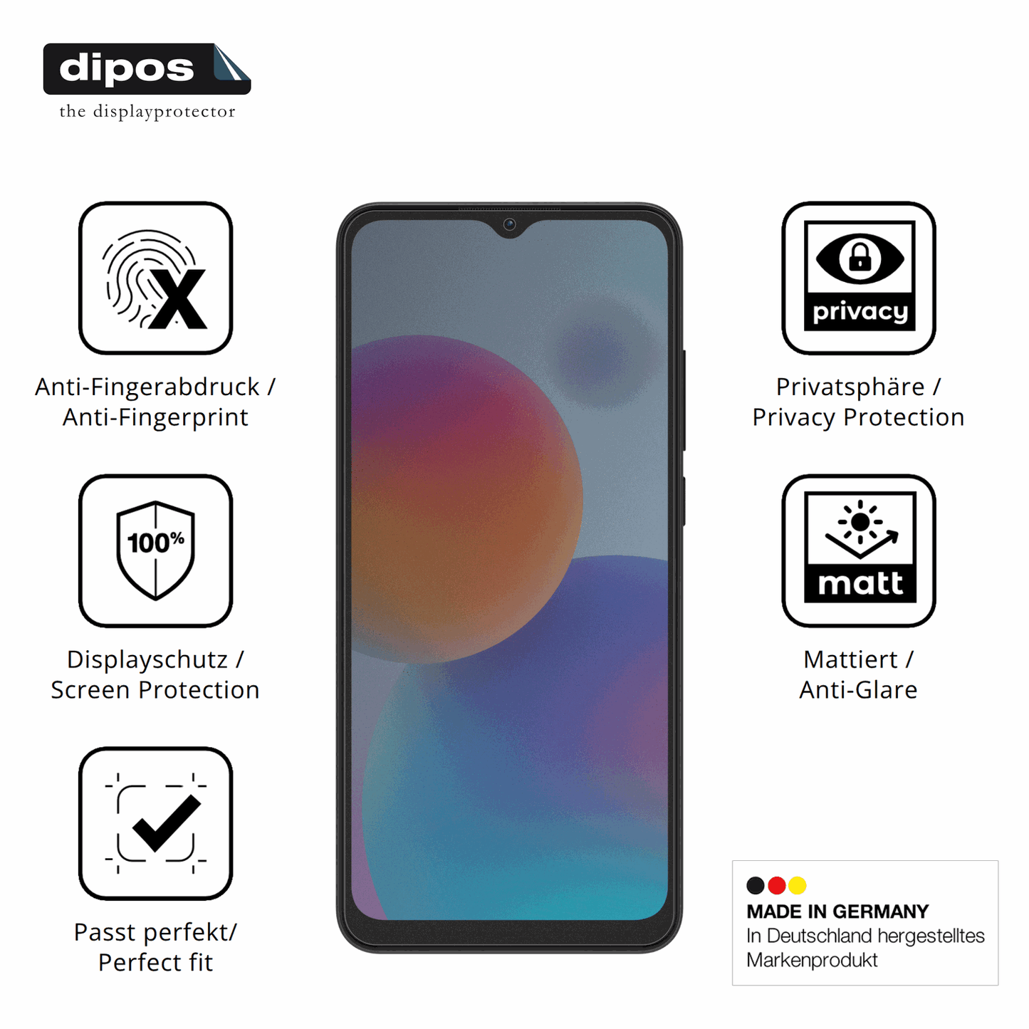 Privatsphäre-Schutz durch Sichtschutz-Folie passend zugeschnitten für ZTE Optus X Pro 2 5G