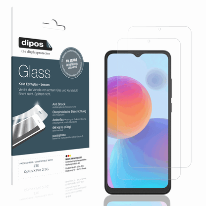 Matte Displayschutzfolie von dipos passend für ZTE Optus X Pro 2 5G, 9H kratzfest und blasenfrei montiert