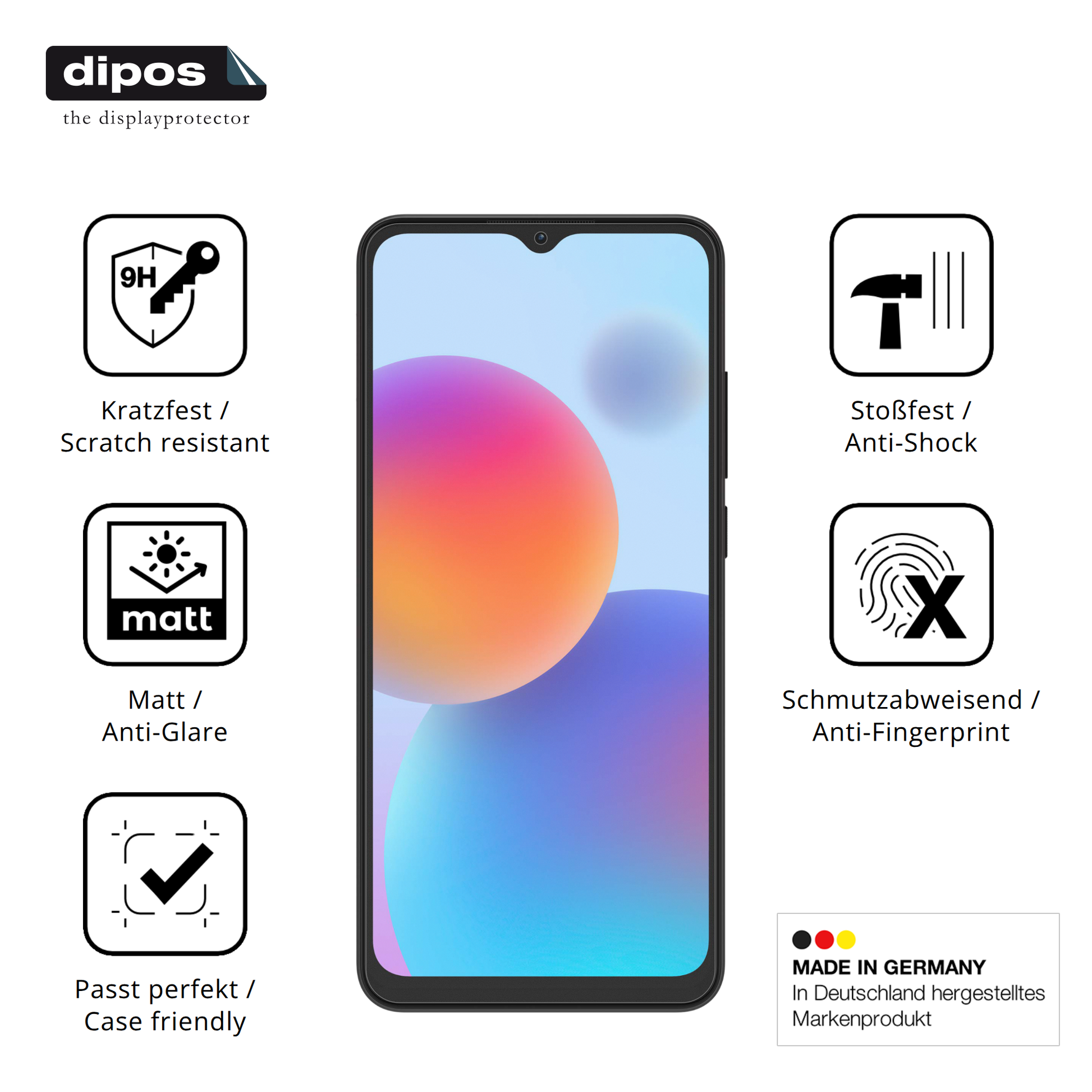 Displayschutz hergestellt in Deutschland, höchste Qualität made in Germany