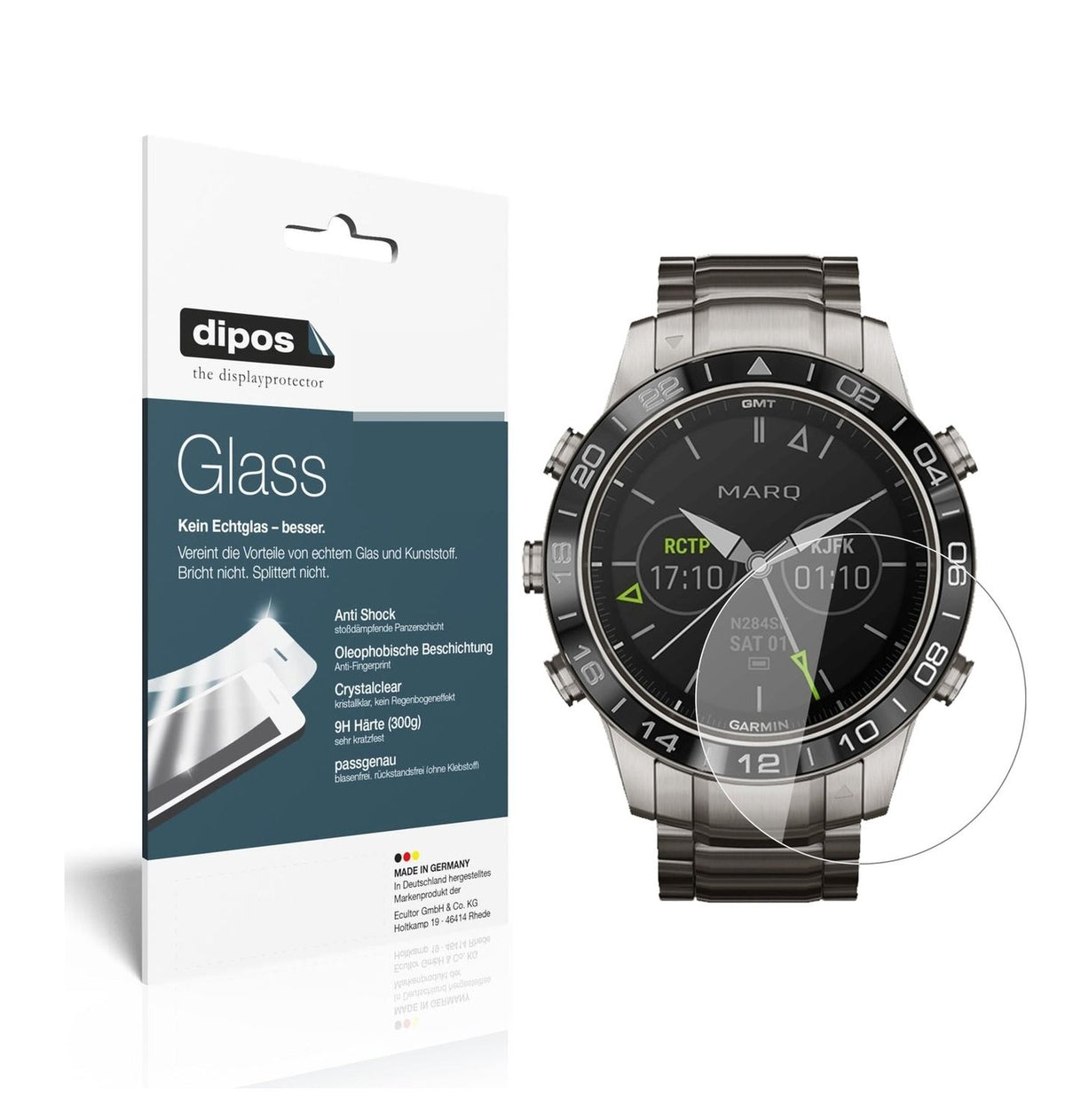 9H Clear Screen Protector for Garmin MARQ Aviator – Shatterproof, Crystal Clear | dipos